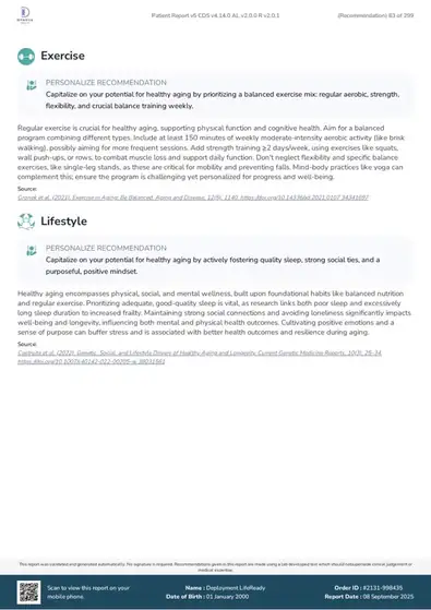 Dynova Longevity Raporu — örnek sayfa 3